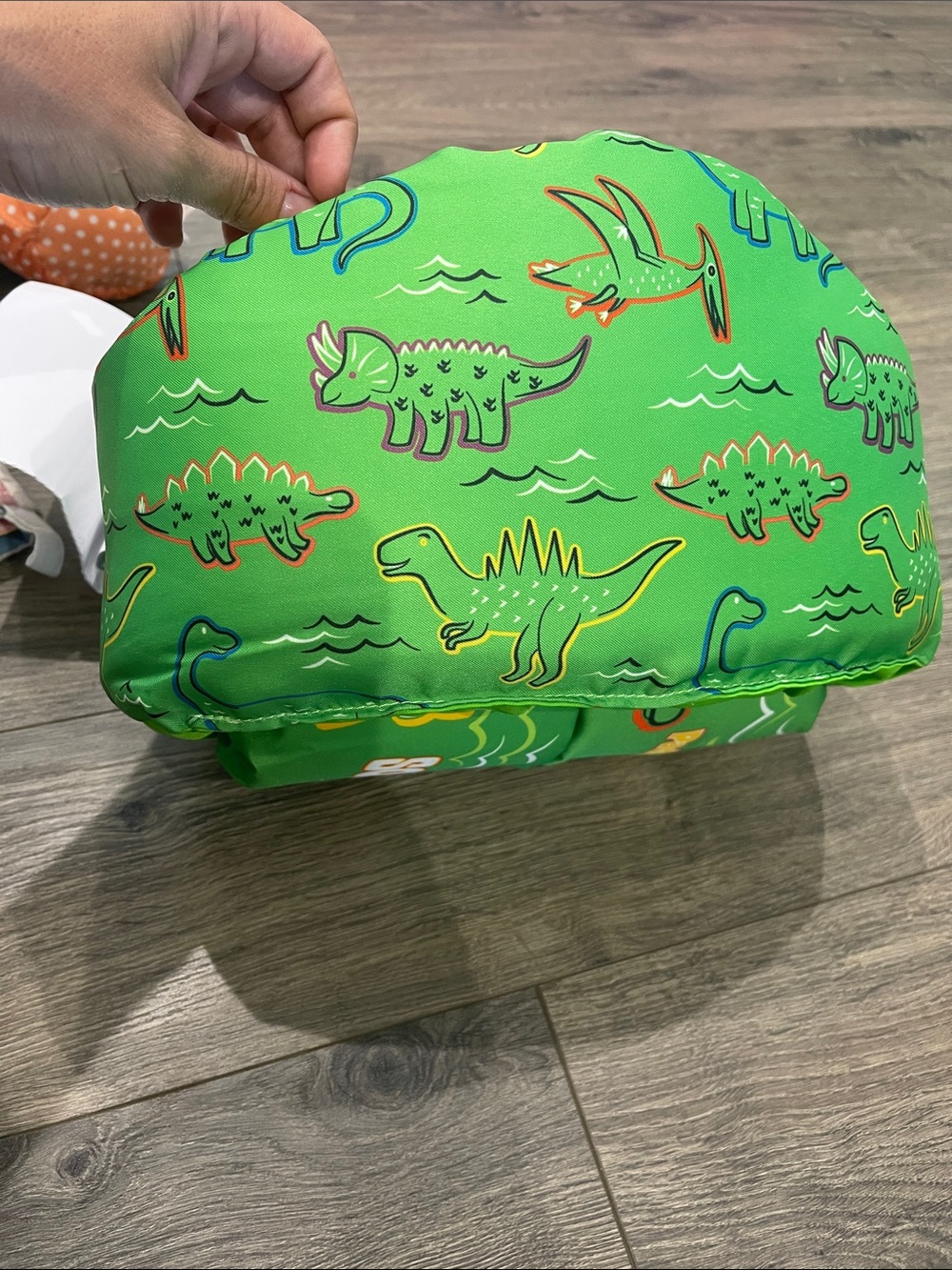 Kids Green Dinosaur puddle jumper – Fun Dino Pattern
